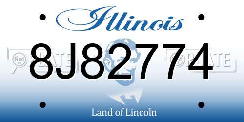 8J82774 Illinois License Plate