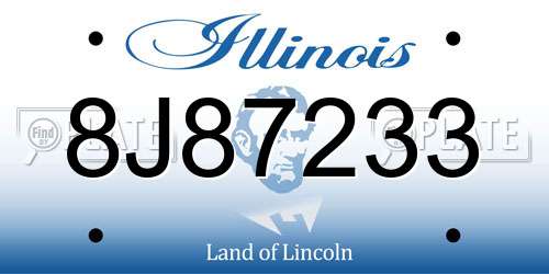 8J87233 Illinois License Plate