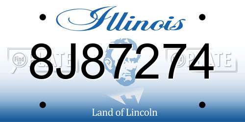8J87274 Illinois License Plate