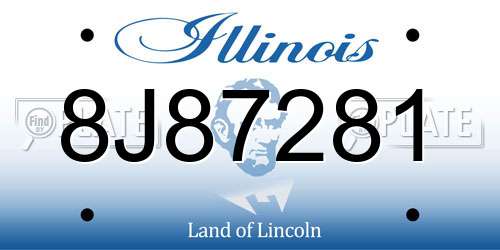 8J87281 Illinois License Plate