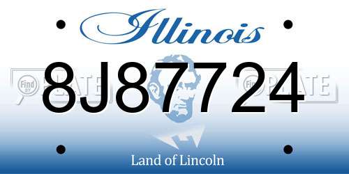 8J87724 Illinois License Plate