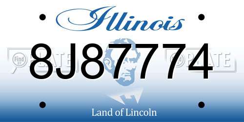8J87774 Illinois License Plate