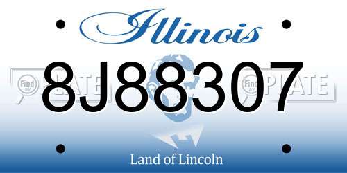 8J88307 Illinois License Plate