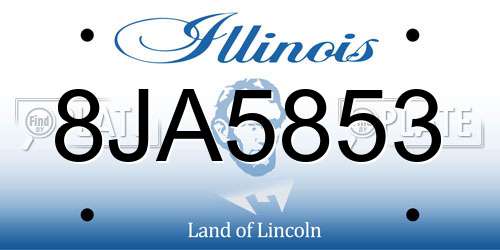 8JA5853 Illinois License Plate