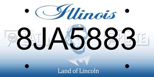 8JA5883 Illinois License Plate