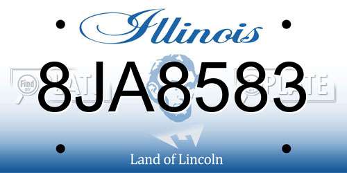 8JA8583 Illinois License Plate