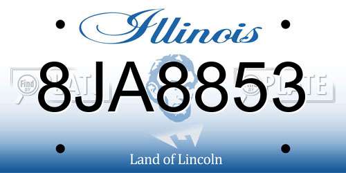 8JA8853 Illinois License Plate
