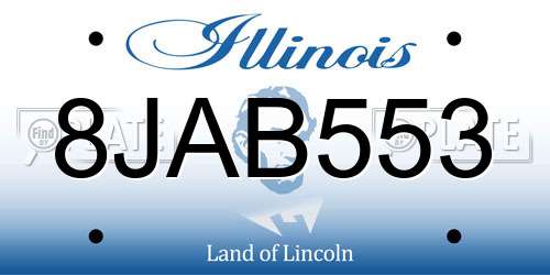 8JAB553 Illinois License Plate