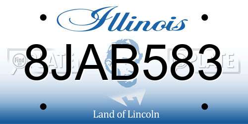 8JAB583 Illinois License Plate