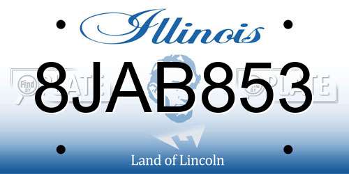 8JAB853 Illinois License Plate