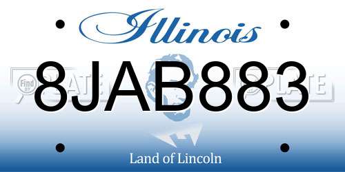 8JAB883 Illinois License Plate