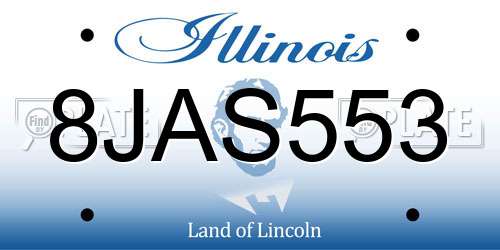8JAS553 Illinois License Plate