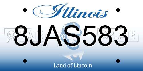 8JAS583 Illinois License Plate