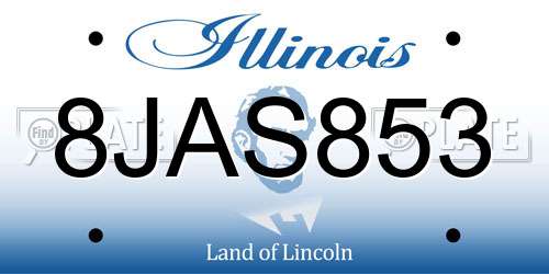 8JAS853 Illinois License Plate