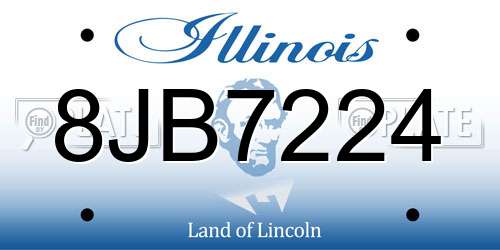 8JB7224 Illinois License Plate