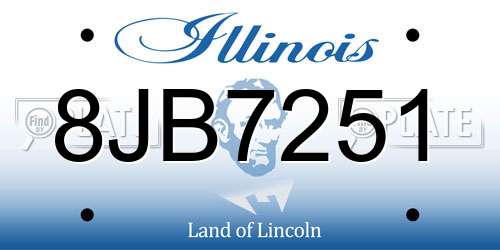 8JB7251 Illinois License Plate