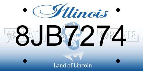 8JB7274 Illinois License Plate