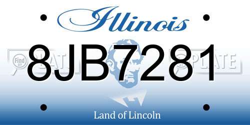 8JB7281 Illinois License Plate