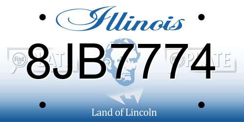 8JB7774 Illinois License Plate