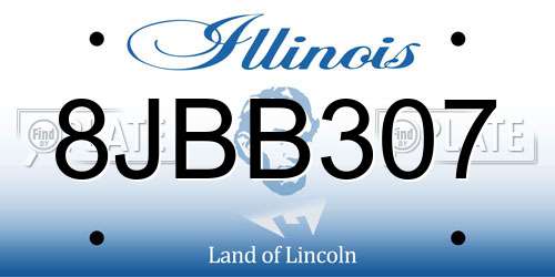 8JBB307 Illinois License Plate