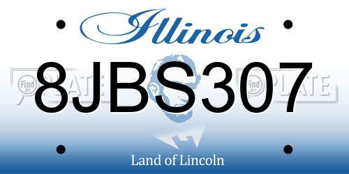 8JBS307 Illinois License Plate
