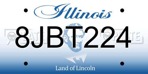 8JBT224 Illinois License Plate