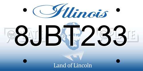 8JBT233 Illinois License Plate