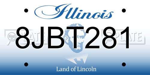 8JBT281 Illinois License Plate