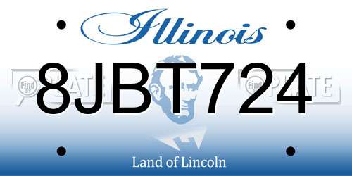 8JBT724 Illinois License Plate