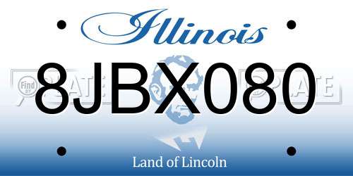 8JBX080 Illinois License Plate