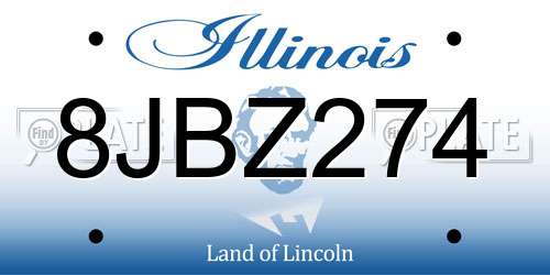 8JBZ274 Illinois License Plate