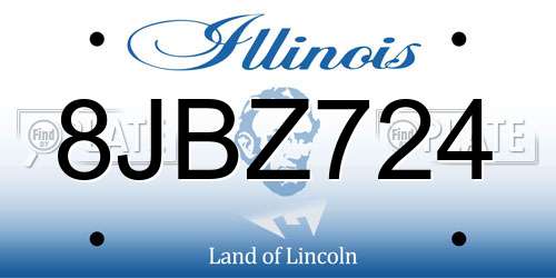 8JBZ724 Illinois License Plate