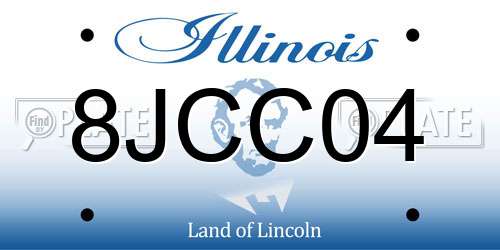 8JCC04 Illinois License Plate
