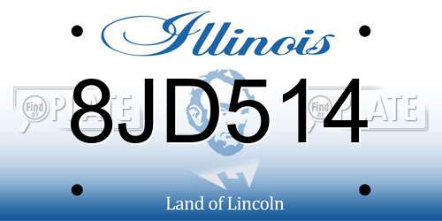 8JD514 Illinois License Plate