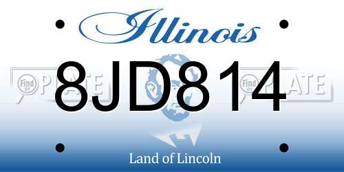 8JD814 Illinois License Plate