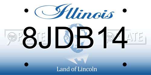 8JDB14 Illinois License Plate
