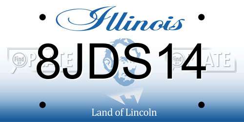 8JDS14 Illinois License Plate