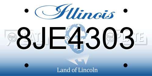 8JE4303 Illinois License Plate