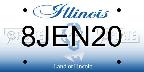 8JEN20 Illinois License Plate