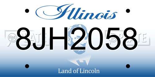 8JH2058 Illinois License Plate