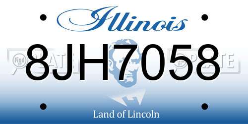 8JH7058 Illinois License Plate