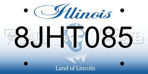 8JHT085 Illinois License Plate