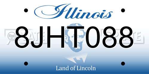 8JHT088 Illinois License Plate