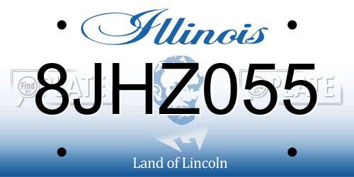 8JHZ055 Illinois License Plate