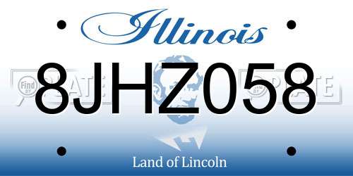 8JHZ058 Illinois License Plate