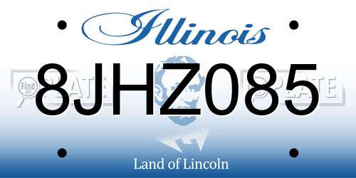 8JHZ085 Illinois License Plate