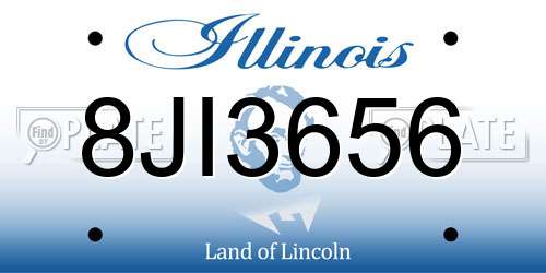 8JI3656 Illinois License Plate
