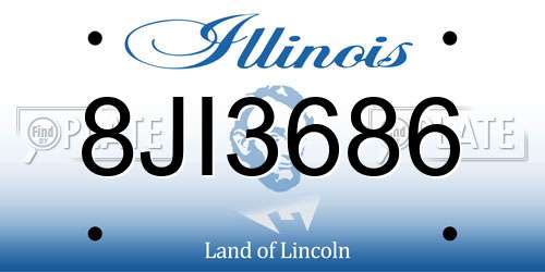 8JI3686 Illinois License Plate