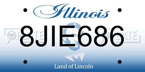 8JIE686 Illinois License Plate