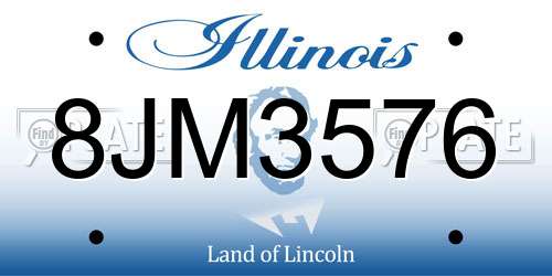 8JM3576 Illinois License Plate